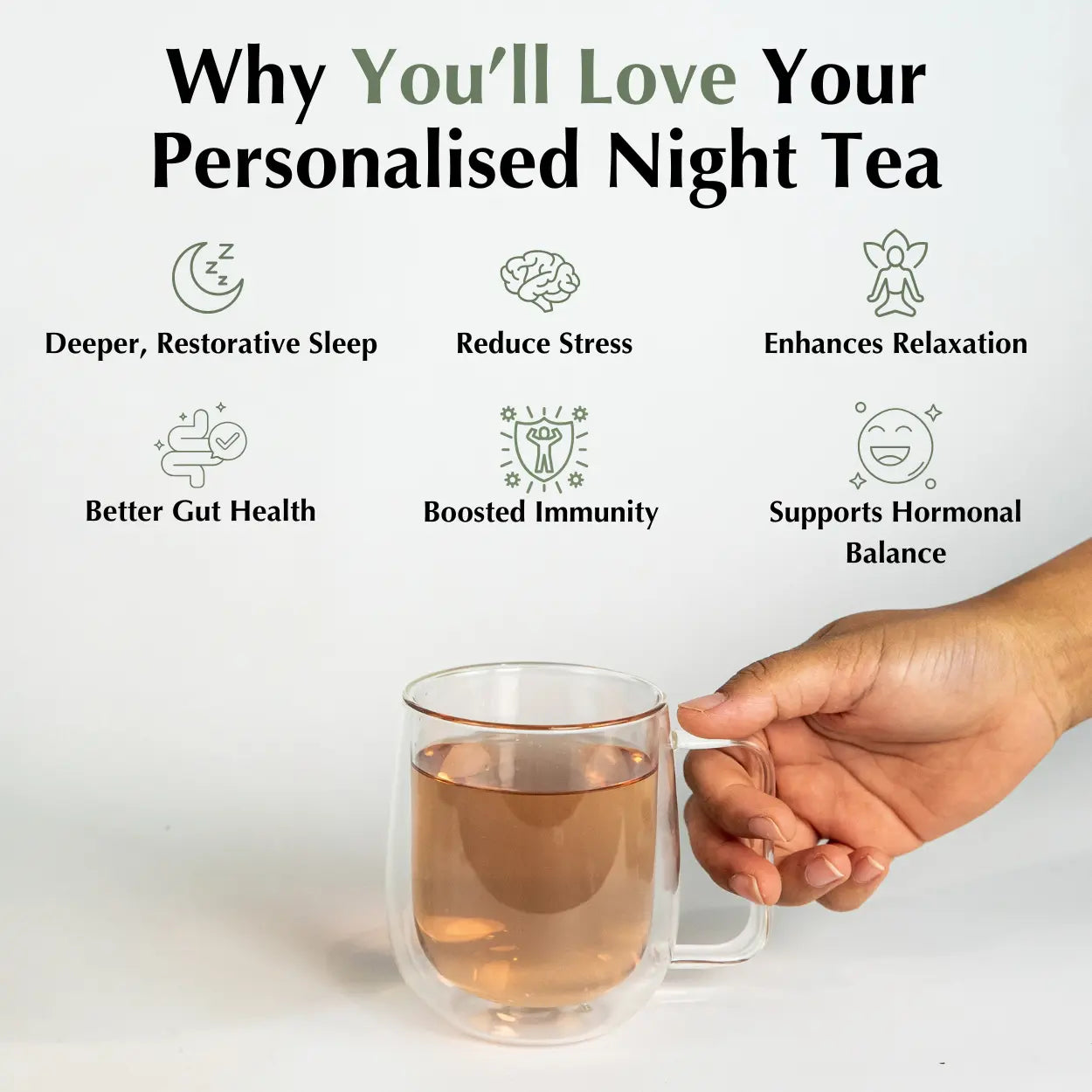 Why you'll love your personalised night tea — deeper sleep, reduce stress, relaxation and hormonal balance